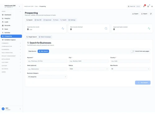 hellogrowthcrm prospecting