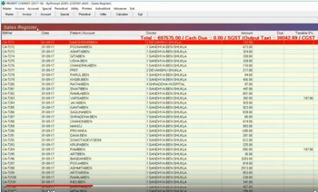 Prompt RXs sales register