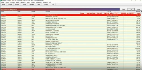 Prompt RXs purchase register