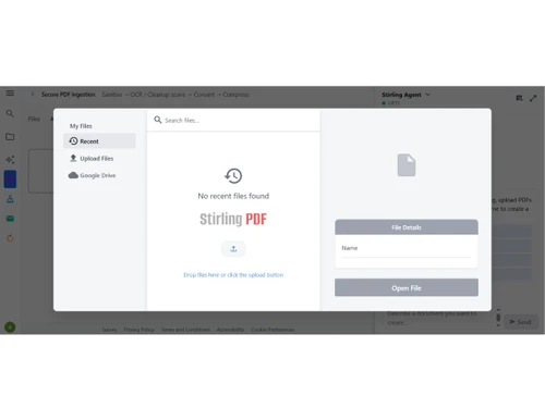 Stirling PDF upload files