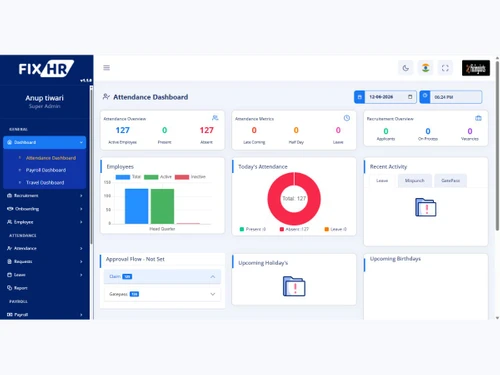FixHR attendance Dashboard