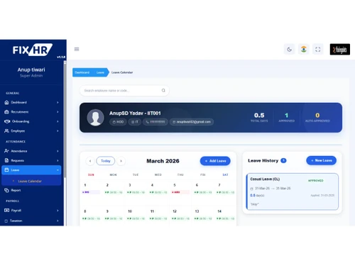FixHR leave Calendar