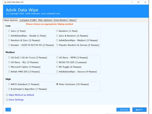 Advik Data Wipe files