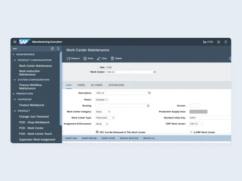 sap-mes work center