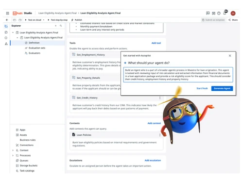 UiPath Agent Builder-autopilot