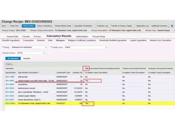 SAP PLM-allergens