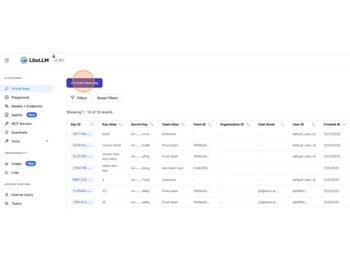 LiteLLM-create key