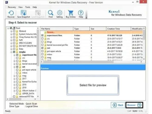 Kernel Data Recovery Tools-Free Version