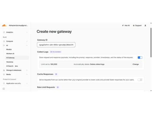 Cloudflare AI Gateway-create