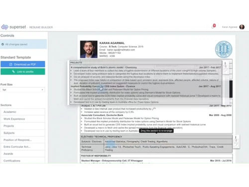 Superset-resume builder