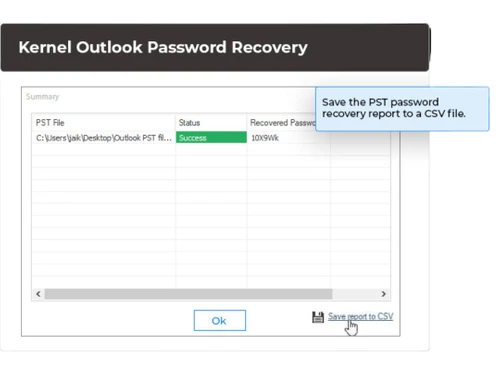 Kernel Password Recovery Tool success