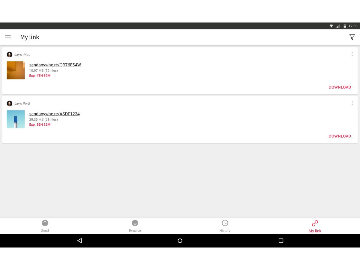 Send Anywhere-links