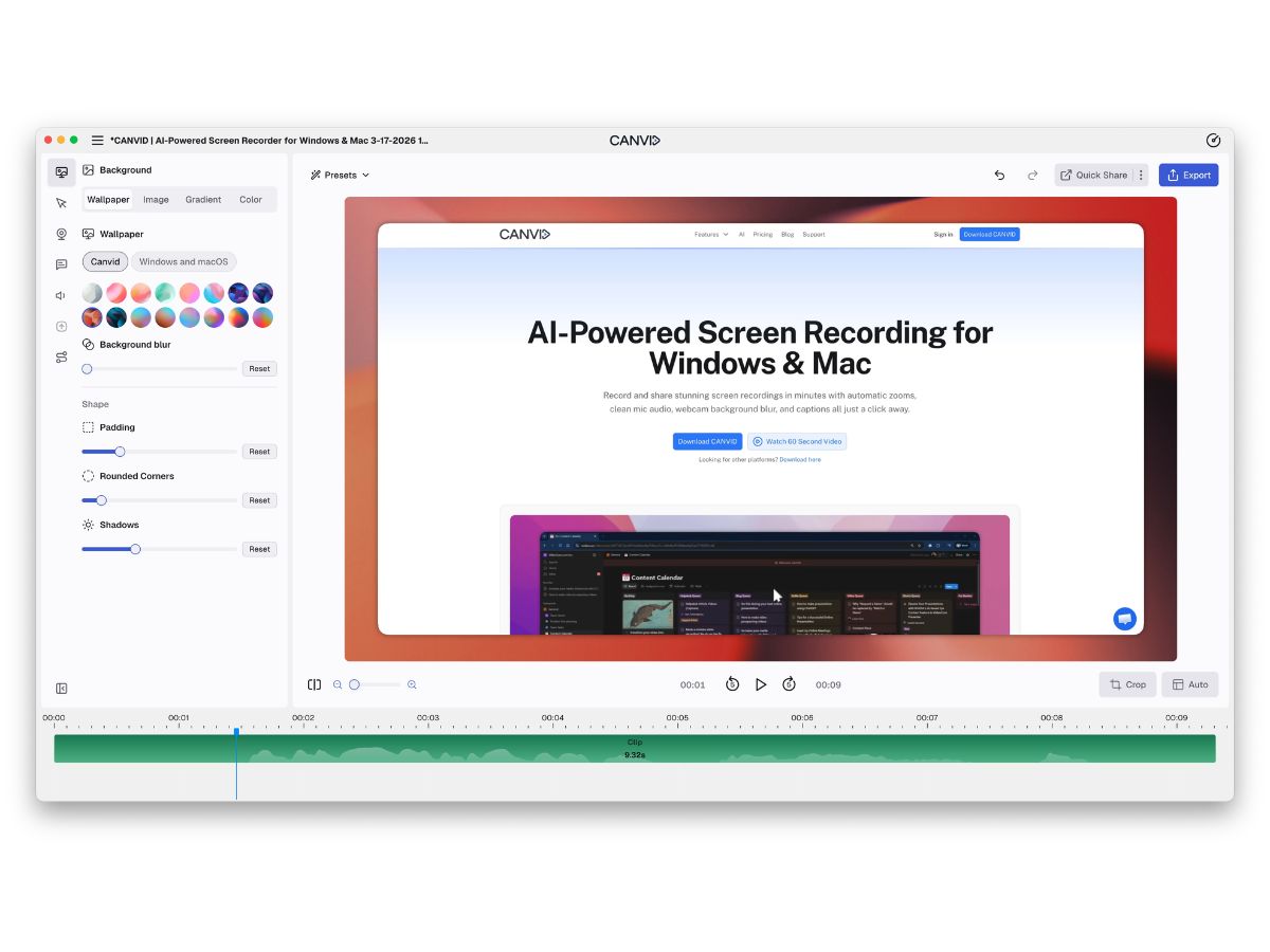 Canvid-main editor