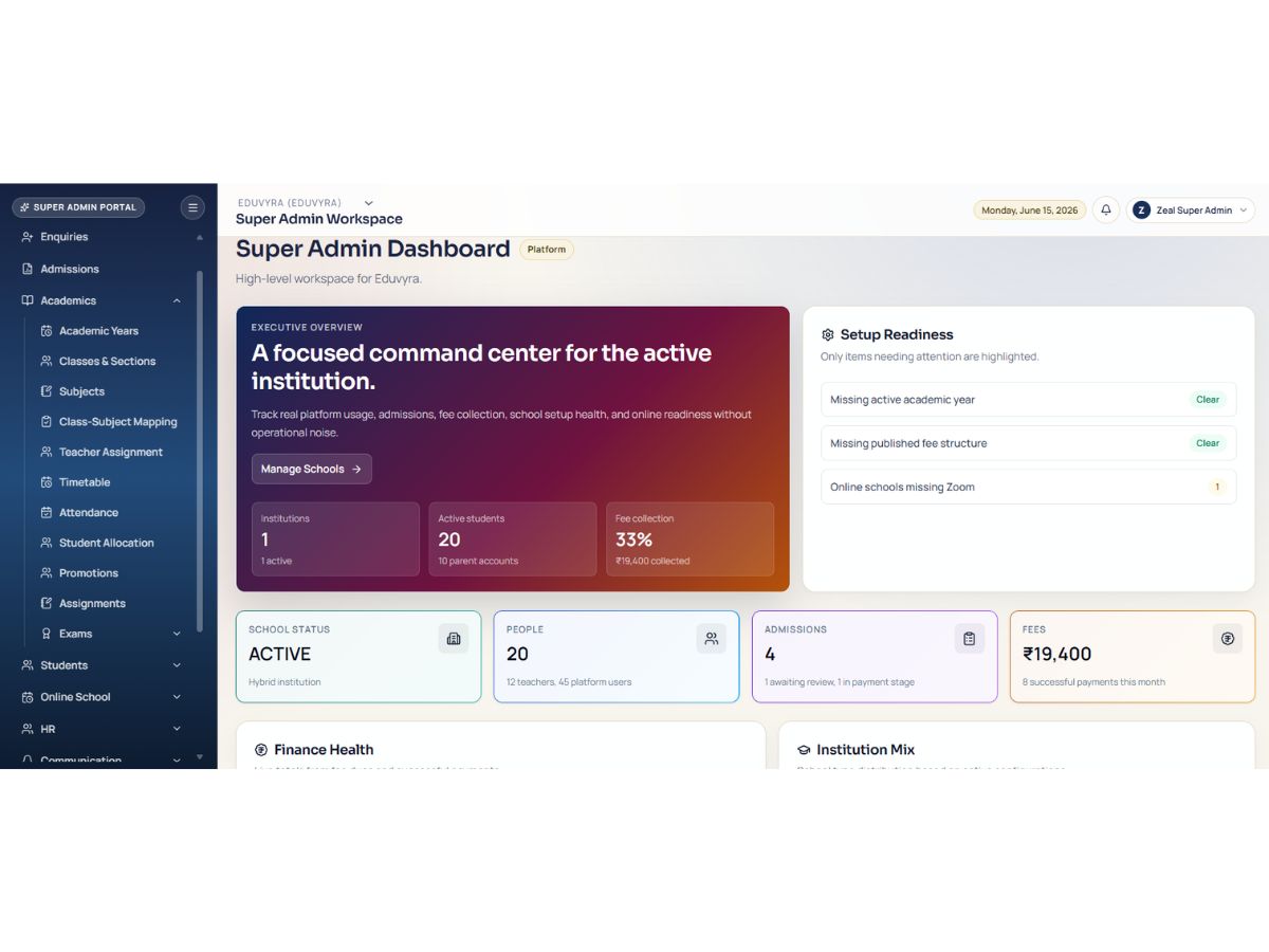 Eduvyra dashboard