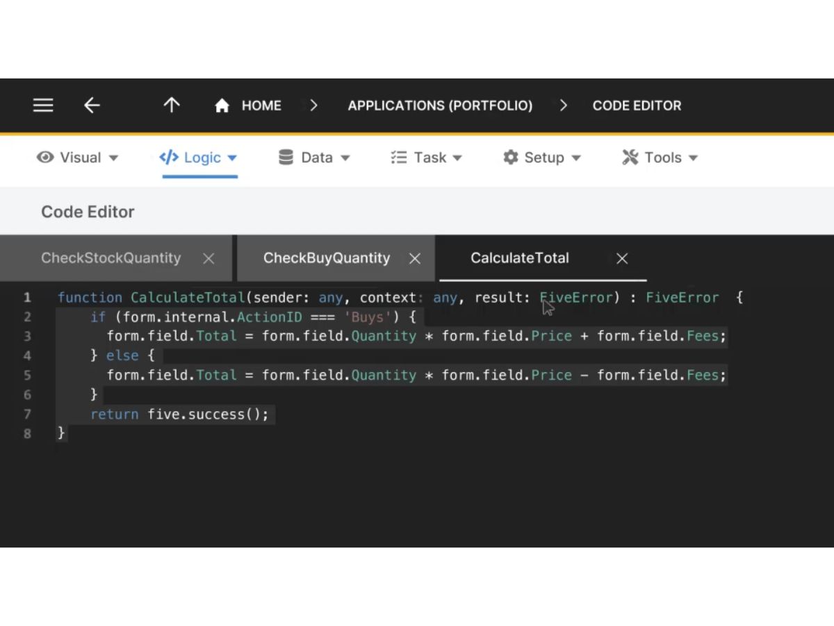 Five-code editor