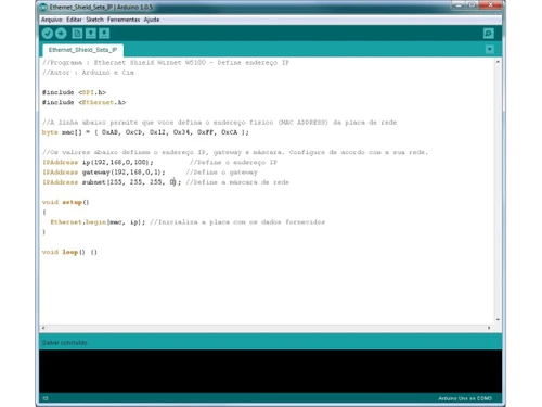 Arduino IDE-ethernet