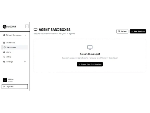 Mediar-agent sandboxes