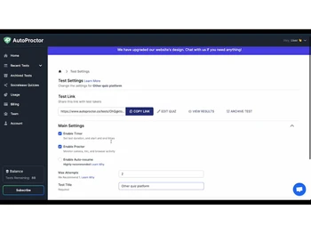 AutoProctor-test setting