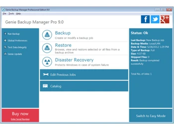 genie backup manager pro status