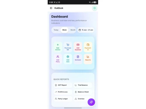 KukBook dashboard
