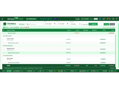 RRFinEApp dashboard