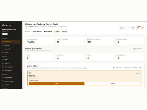 Orderzy dashboard