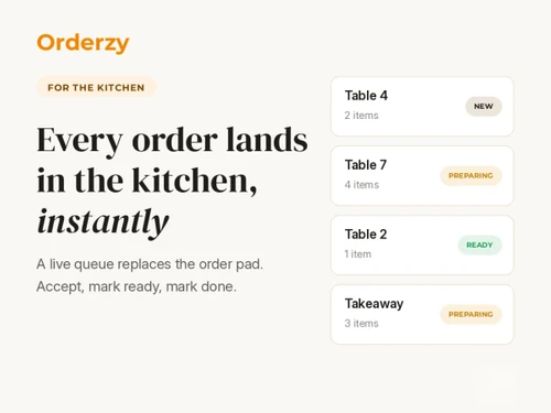 Orderzy tables