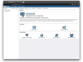 pgAdmin-dashboard
