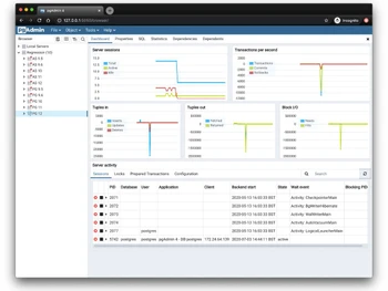 pgAdmin-server dashboard