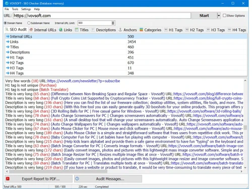 Vovsoft SEO Checker-audit