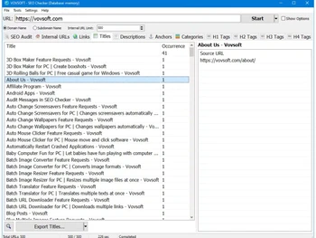 Vovsoft SEO Checker-titles