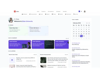 Zoho Classes features