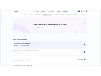 Zoho Classes question paper