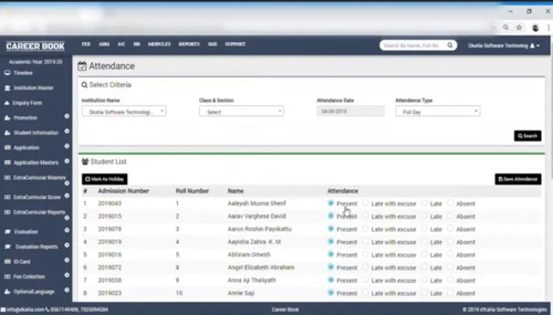 d'Katia Career Book attandence list
