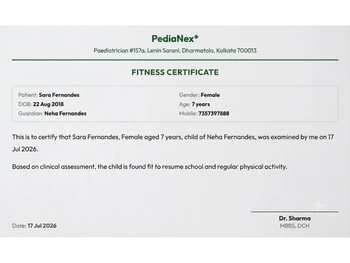 PediaNex certificate