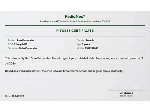 PediaNex certificate