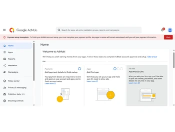 Google AdMob-dashboard