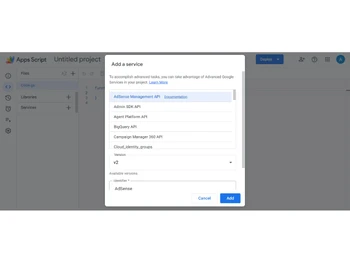 Google Apps Script-services