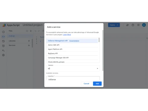Google Apps Script-services