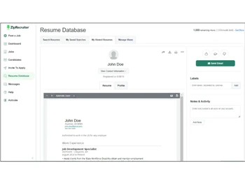 ZipRecruiter-resume database