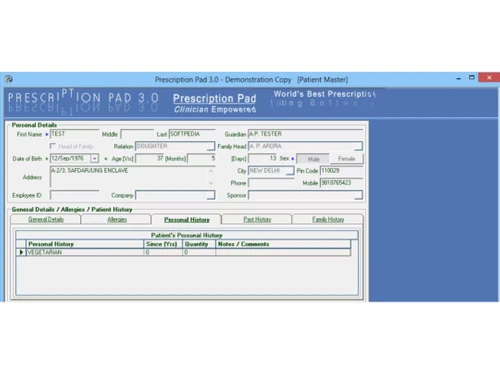compurx prescription pad-personal details
