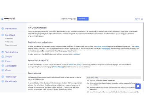 NewsAPI ai-documentation
