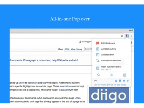 Diigo-pop over