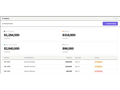 VaultNow invoice