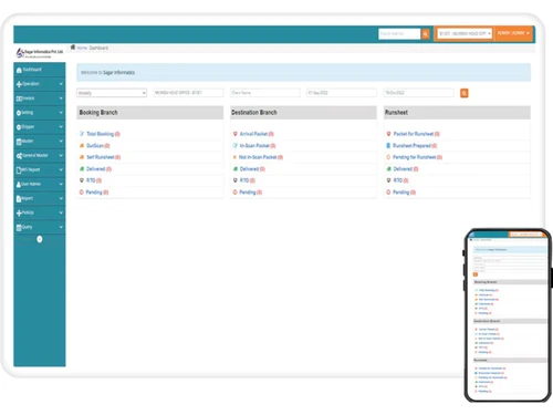 sagar logistics management system dashboard