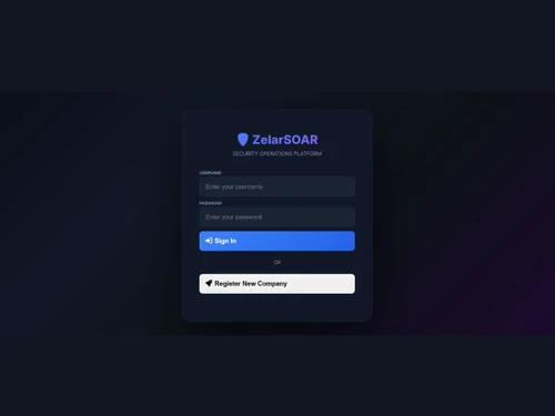 ZelarSOAR login
