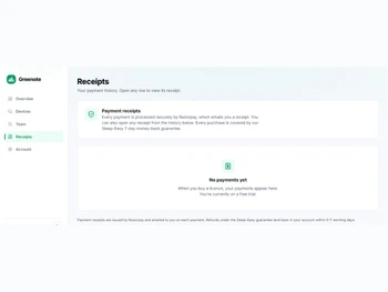 Greenote receipts