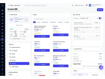 MyGymDesk create bill