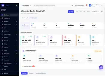 MyGymDesk dashboard