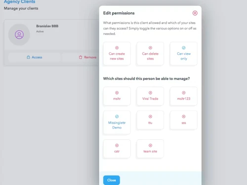 Missinglettr permissions